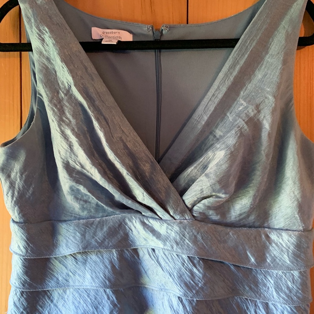 🌈dressbarn Collection Blue Ruffle Dress - Picture 2 of 7